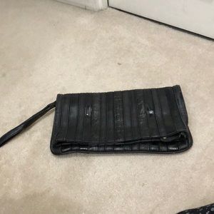 Genuine Leather Black Clutch
